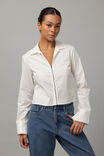 90S Long Sleeve Fitted Shirt, WHITE - alternate image 1