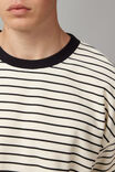 Box Fit Textured T Shirt, WHITE STRIPE - alternate image 4