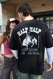Half Half Box Fit Graphic T Shirt, HH BLACK/HWY RODEO - alternate image 1