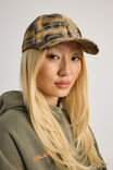 Notion Bleached Check Dad Cap, BROWN YELLOW CHECK - example image 1