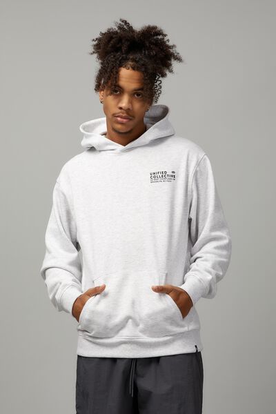 Relaxed Unified Hoodie, SILVER MARLE/UNIFIED LOCKUP