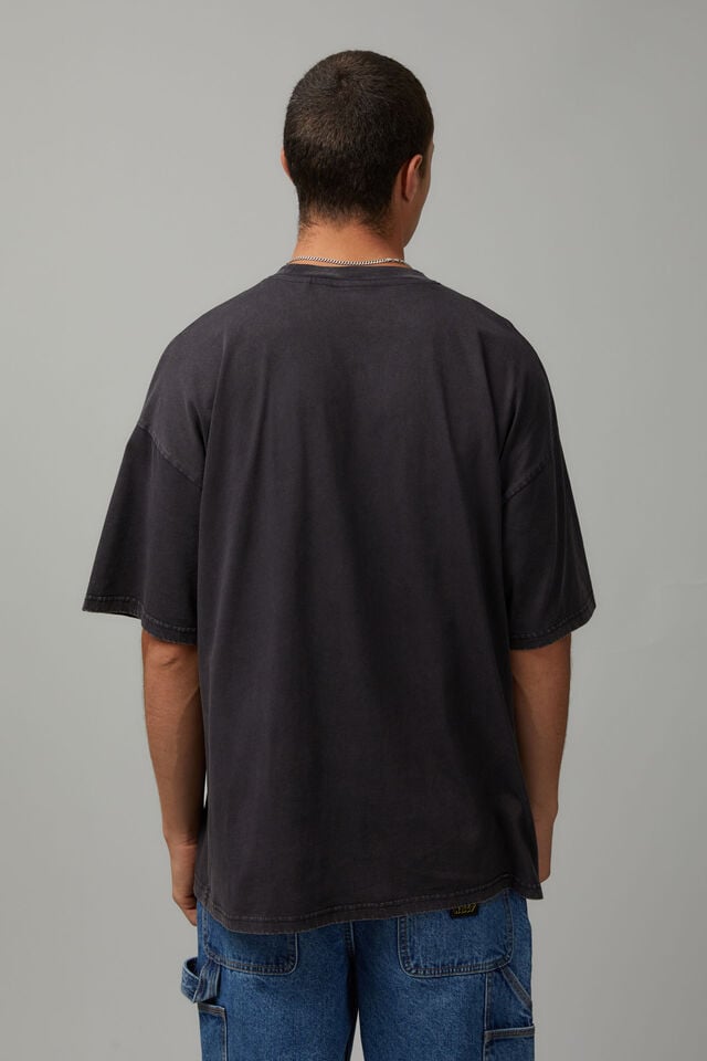 Oversized Music Merch T Shirt, LCN MT WASHED BLACK/ICE CUBE LIGHTENING