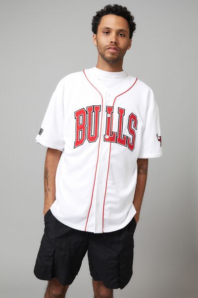 New Era - Chicago Bulls NBA Baseball Jersey T-Shirt - Black | block