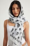 Festival Scarf, WHITE SKELETON PRINT - example image 2