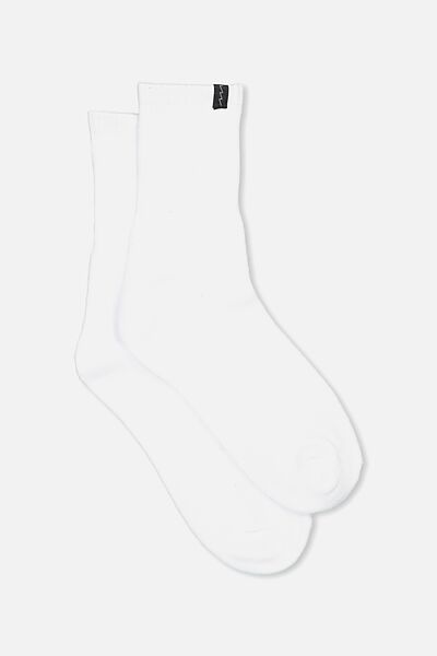 Retro Sport Sock, WHITE