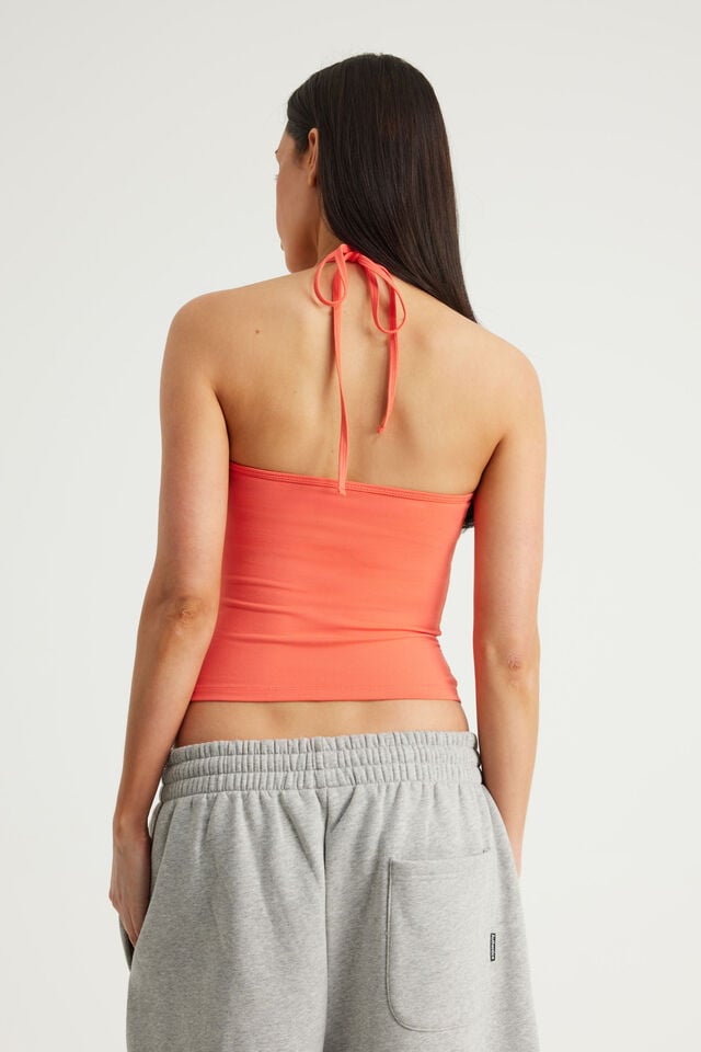 Snatched Halter Top, CORAL