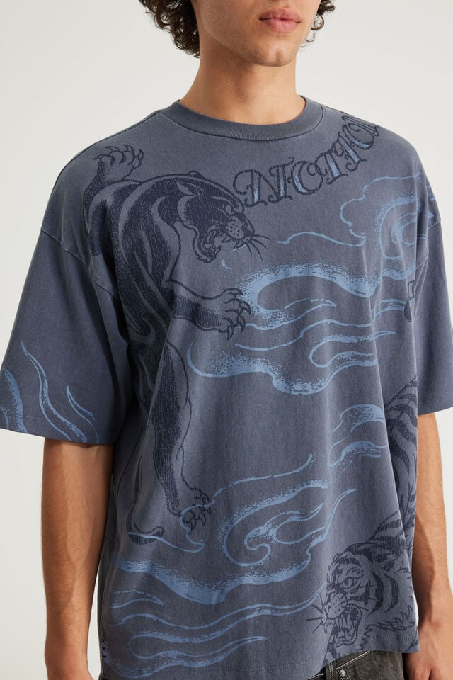 Notion Vintage Graphic Tshirt, NTN WASHED ORION BLUE/TIGERS