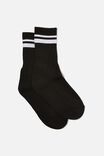 Retro Sport Sock, BLACK WHITE STRIPE - alternate image 1