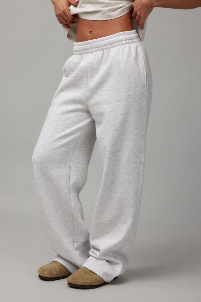 Straight Leg Trackpant, SILVER MARLE