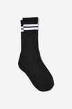 Unisex Rib Sock - Classic, BLACK/WHITE STRIPE - alternate image 1