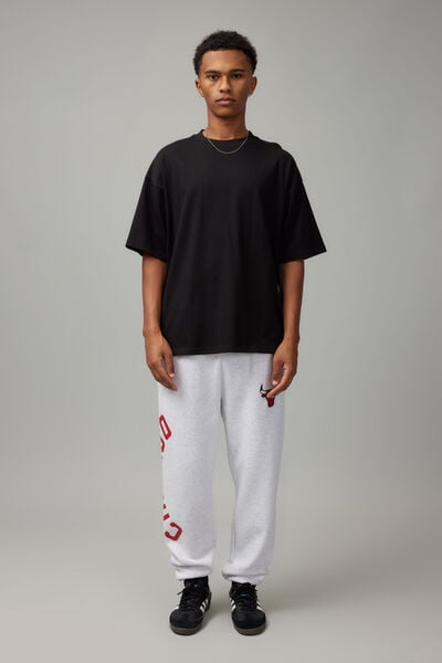 Nba Relaxed Trackpant, LCN NBA SILVER MARLE/BULLS SIDE CURVE