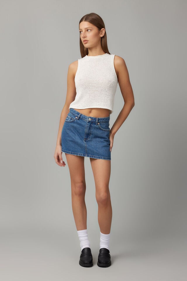 Ivy Knit Tank, WHITE