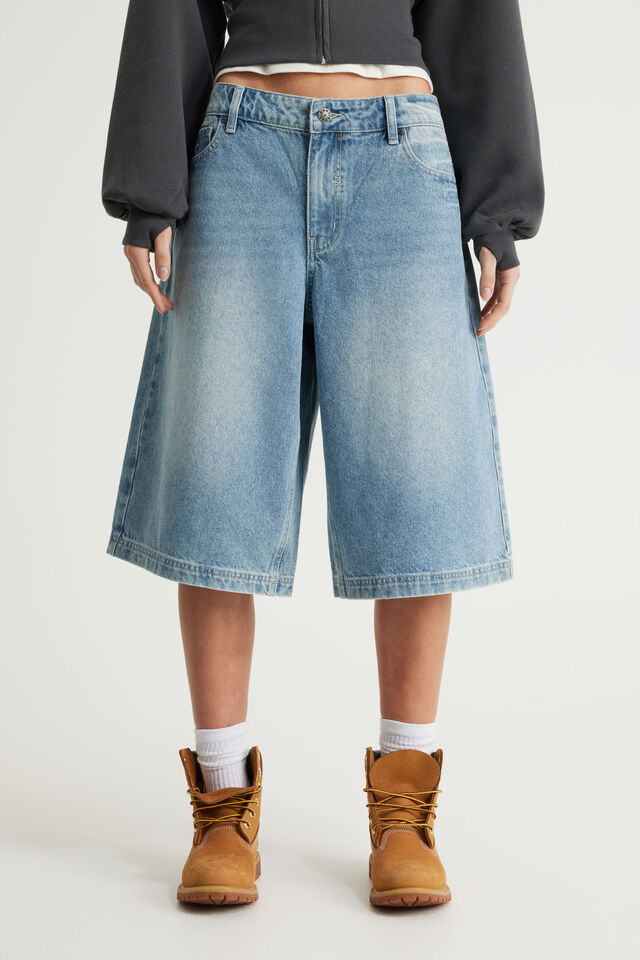 Romy Baggy Jort, CHARISMA BLUE/SKULL ANGEL WINGS