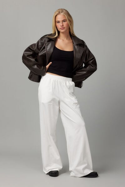 Wide Leg Trackpant, VINTAGE WHITE