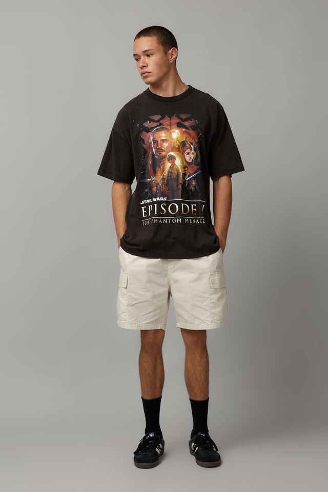 Oversized Star Wars T Shirt, LCN LUC WASHED BLACK/EPISODE 1