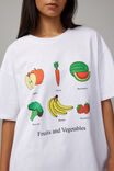 Baggy Graphic Tee, WHITE/FRUIT AND VEG - alternate image 2