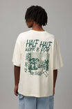 Half Half Box Fit Graphic T Shirt, WINTER WHITE/HALF HALF WALKER - alternate image 1