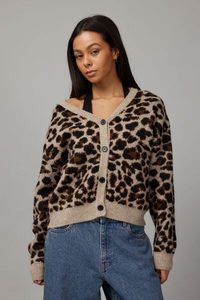 Freya Leopard Knit Cardigan, LEOPARD