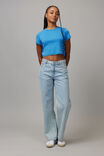 Cropped Fitted Tee, BLUE - alternate image 2