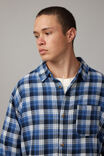 Washed Lightweight Check Shirt, WASHED NAVY BLUE CHECK - alternate image 5