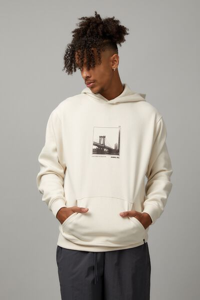 Relaxed Unified Hoodie, IVORY/DUMBO NYC