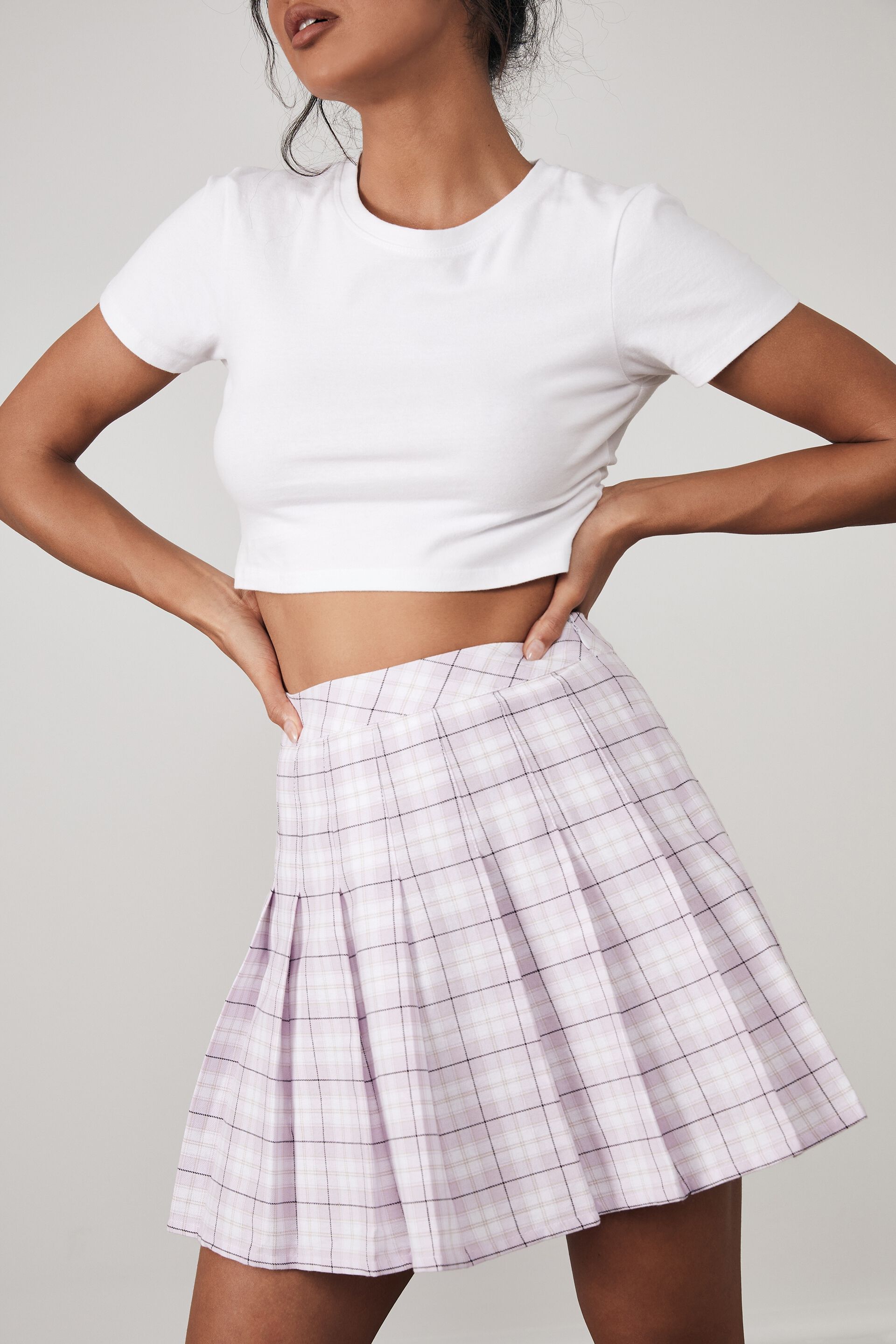white pleated skirt cotton on