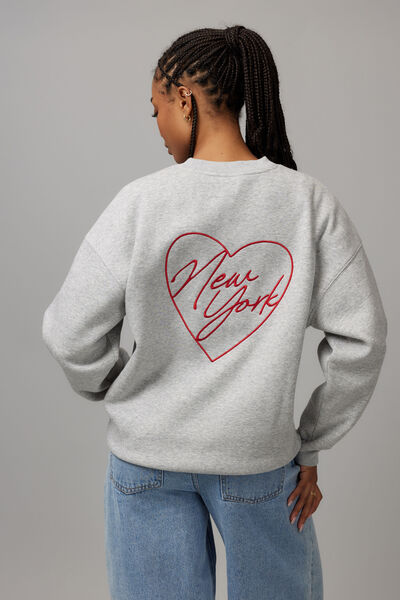 Original Crew Neck Sweater, GREY MARLE/NY HEART