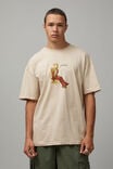Oversized Music Merch T Shirt, LCN BRA BEIGE/STONEBWOY - alternate image 1