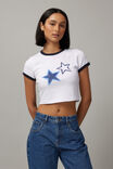 Cropped Fitted Graphic Tee, WHITE/STARS - alternate image 1