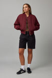 Ava Crop Bomber Jacket, BORDEAUX - alternate image 2