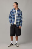 Washed Lightweight Check Shirt, WASHED NAVY BLUE CHECK - alternate image 1