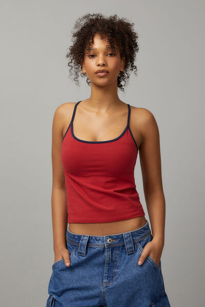 Jersey Cami, RED/NAVY
