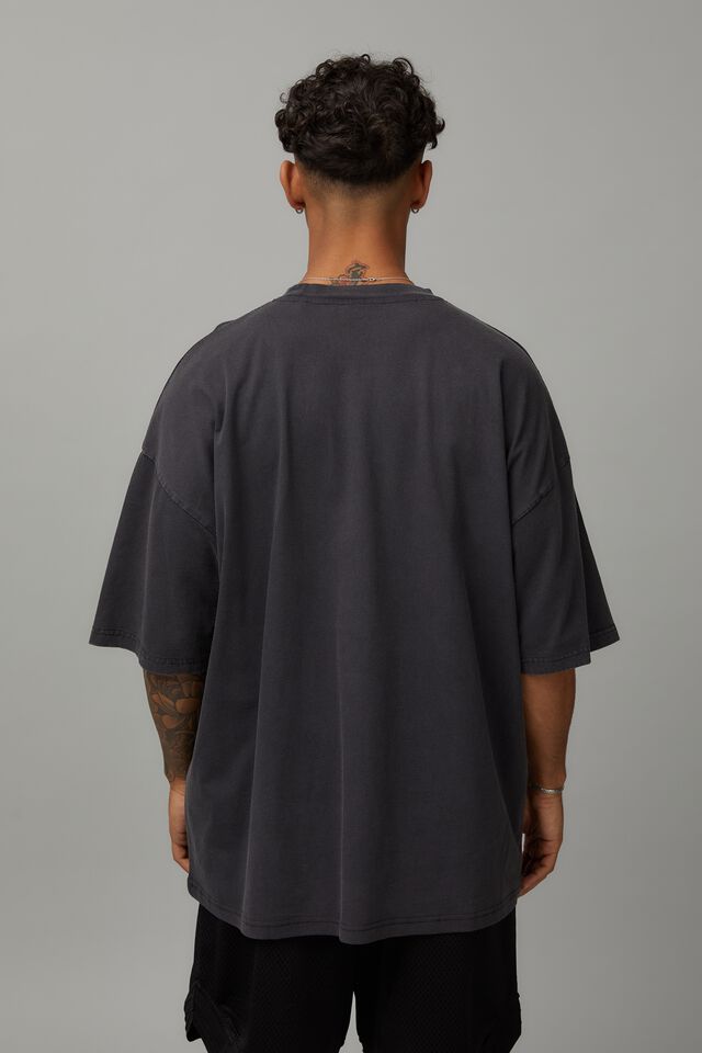 Oversized Music Merch T Shirt, LCN MT WASHED BLACK/BIGGIE VINTAGE