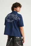 Notion Boxy Cropped Short Sleeve Shirt, NOTION BLUE CHECK/BACK SCRIPT & POCKET - example image 3