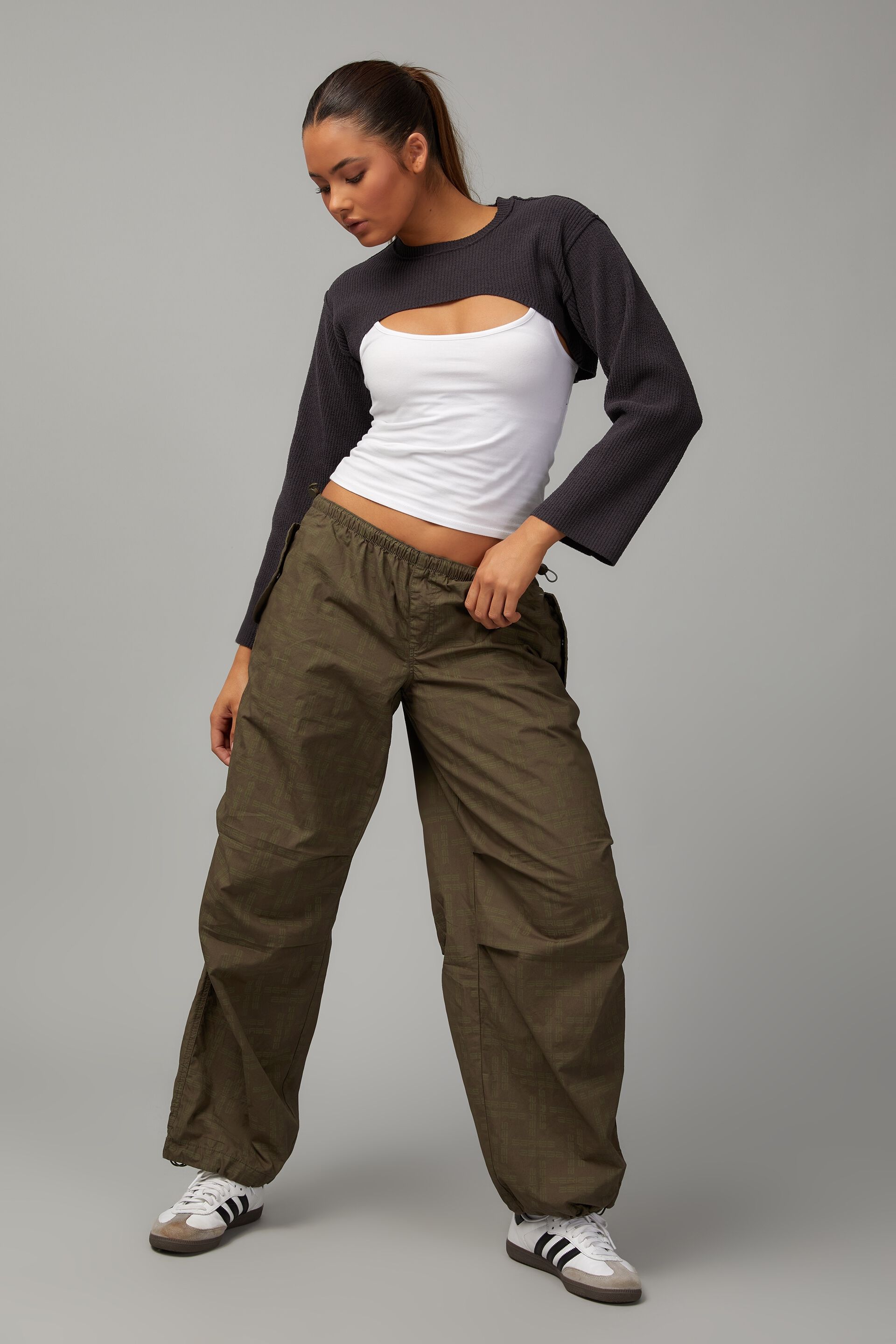 Khaki Parachute Fabric Trousers | Suud Collection