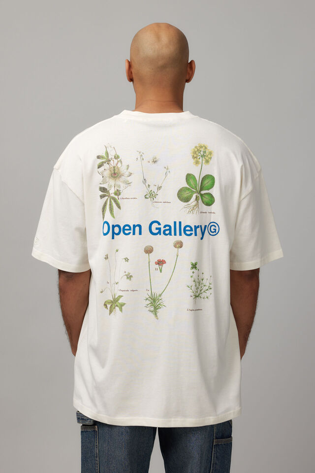 Oversized Open Gallery T Shirt, OG VANILLA/FLORAL DIARY