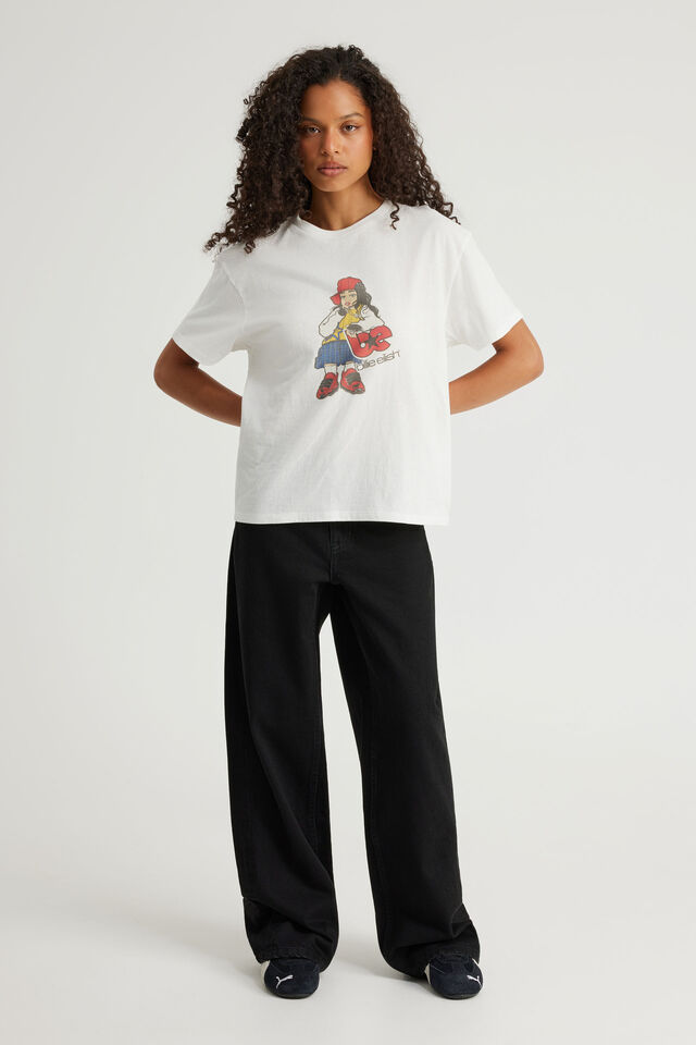 Music Merch Regular Tee, LCN BRA CLOUD/BILLIE CARTOON BABY