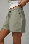 Boxy Fleece Short, WORN KHAKI - alternate image 4