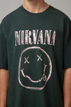 Oversized Music Merch T Shirt, LCN MT IVY GREEN/NIRVANA SMILE - alternate image 4