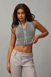Zip Front Knit Vest, BLACK/WHITE - alternate image 1