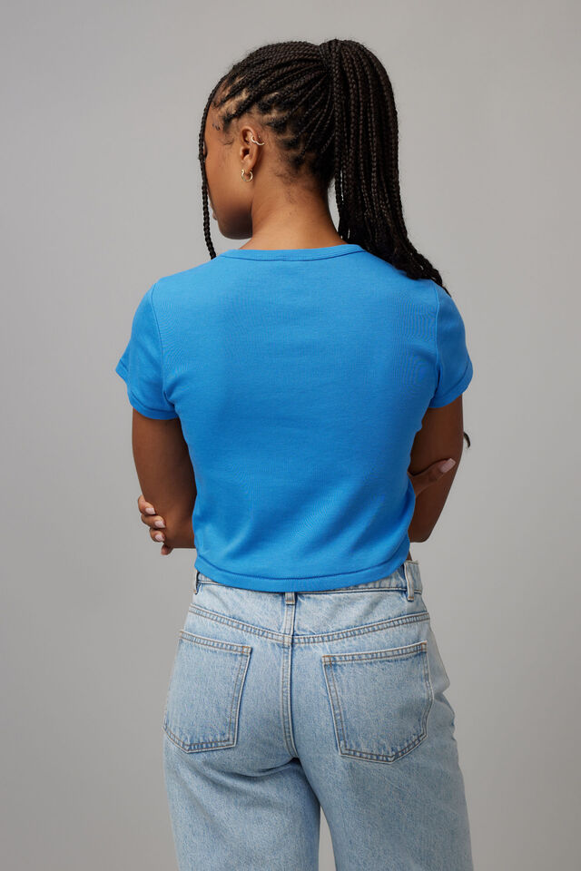 Cropped Fitted Tee, BLUE