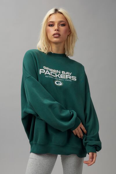 Lcn Nfl Slouchy Graphic Crew, LCN NFL GREEN/PACKERS