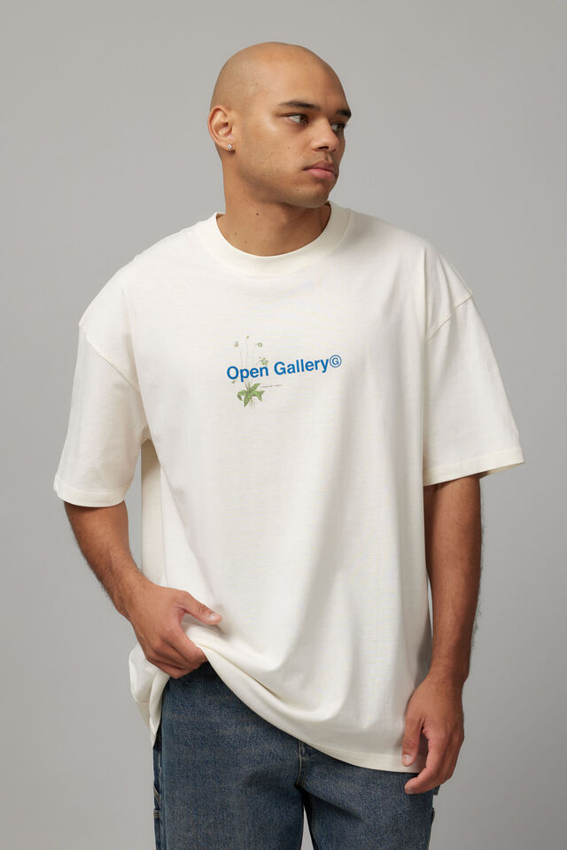 Oversized Open Gallery T Shirt, OG VANILLA/FLORAL DIARY