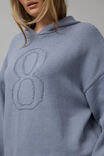 Oversized Knit Hoodie, DUSTY BLUE/08 - alternate image 4
