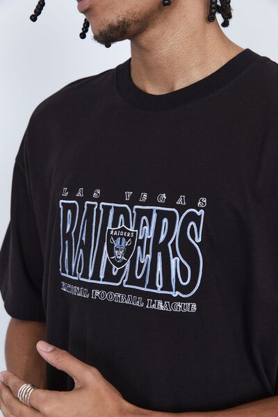 Oversized Nfl T Shirt, LCN NFL BLACK/RAIDERS STACKED