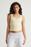 Henley Scoop Neck Tank, LEMON BUTTER - example image 1