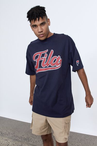 Fila Lcn Oversized T Shirt, GRAPHITE/FILA SCRIPT