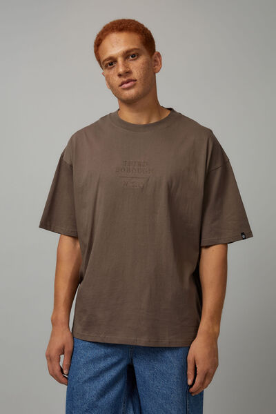 Half Half Box Fit Graphic T Shirt, CEDAR/THIRD BOROUGH