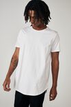Curved T Shirt, WHITE
