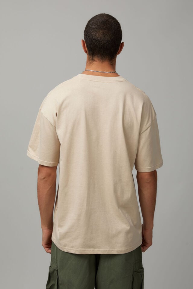 Oversized Music Merch T Shirt, LCN BRA BEIGE/STONEBWOY